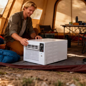 User friendly small air conditioning tent, portable air conditioning, mobile air conditioning with protective panels that match the size of the windows, ensuring no air leakage